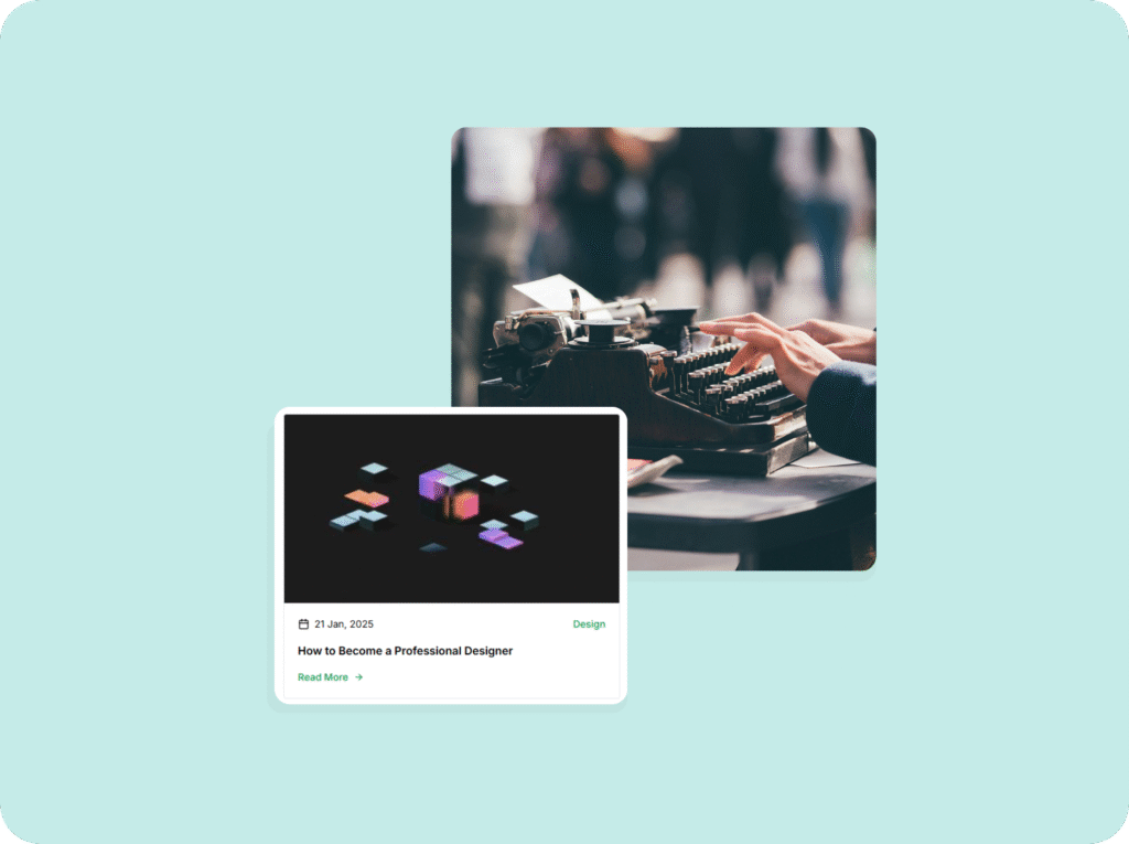 Blog thumbnail and a typewriter